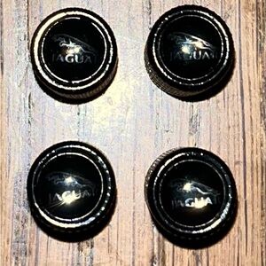 Jaguar Black Tire Valve Caps
